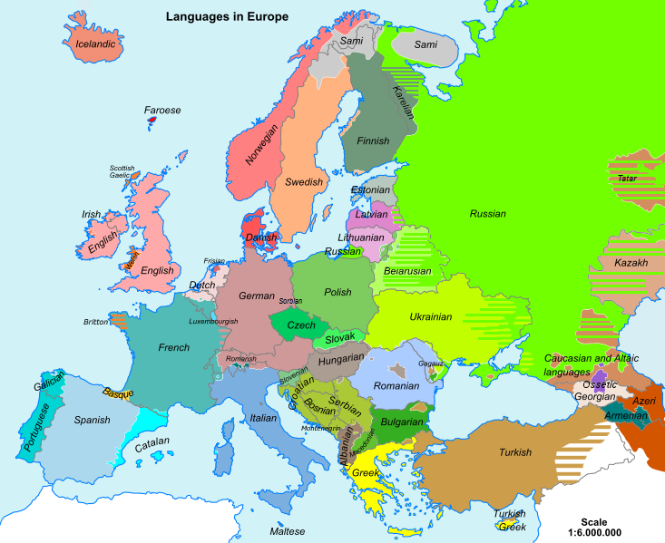 Peamine riigi keel euroopa kaardil