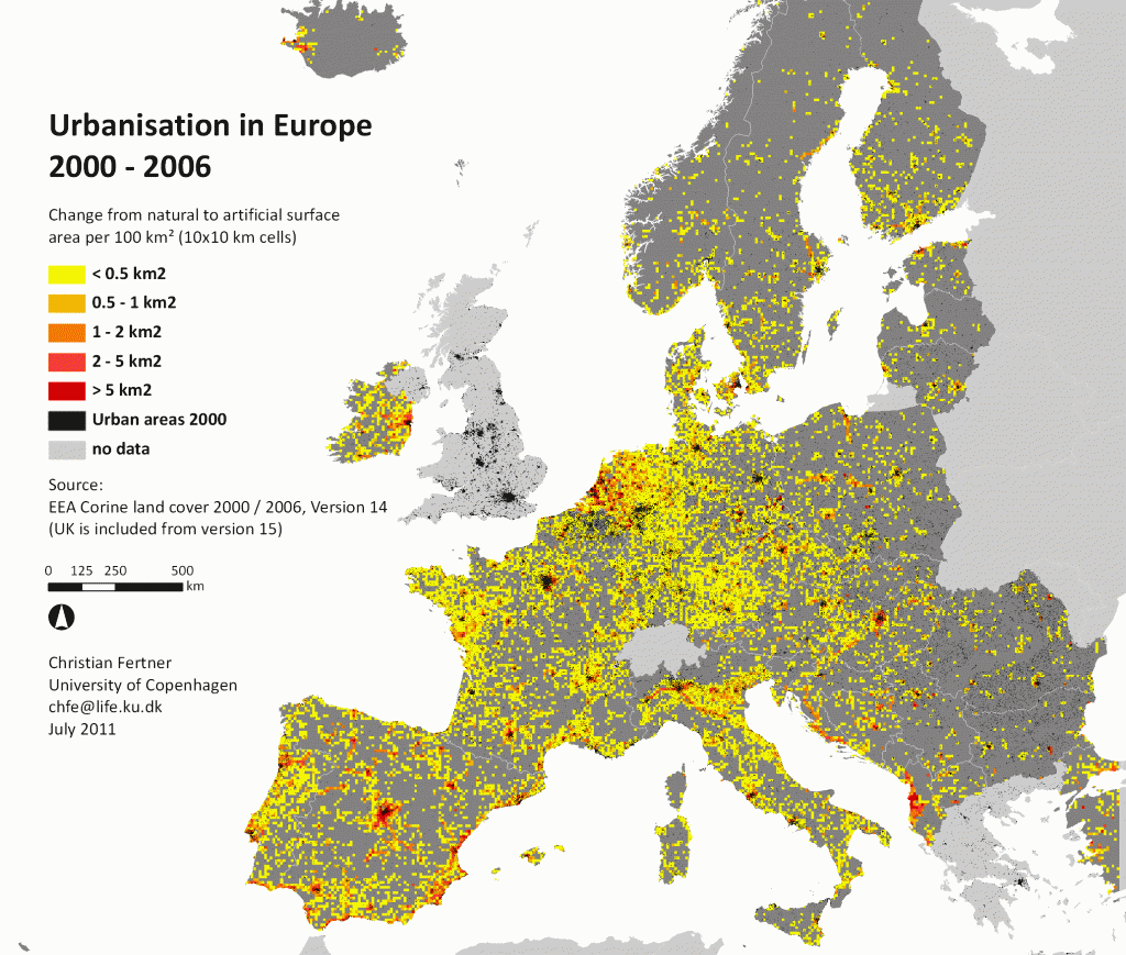Linnastumine Euroopas (maakasutuse muutuse kaudu)