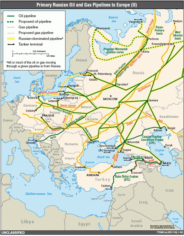 Maagaasi ja nafta transpordi torujuhtmed Euroopas