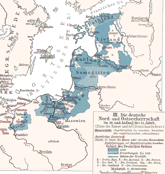Saksa ordu valdused 1410.a