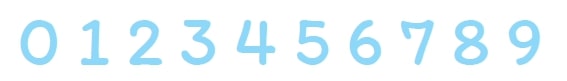Araabia numbrisüsteemi numbrid: 0, 1, 2, 3, 4, 5, 6, 7, 8, 9.