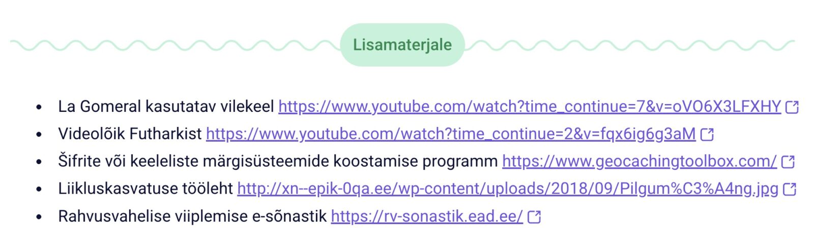 Kuvatõmmis lisamterjalide loendist. 
