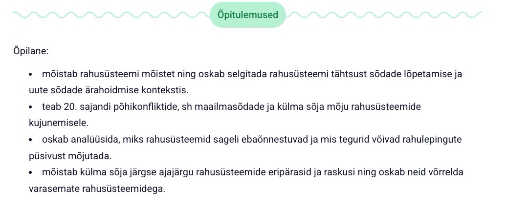 Õpitulemuste näidis