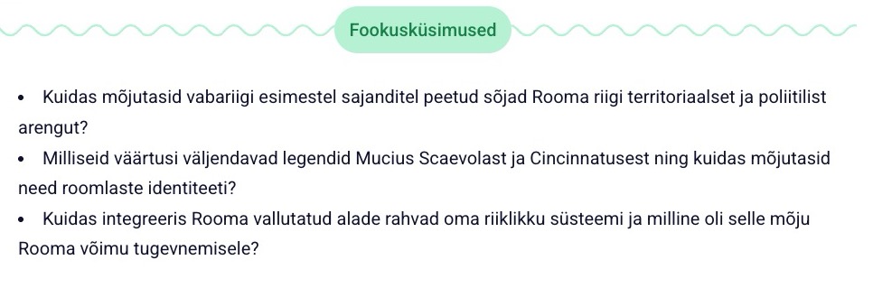 Fookusküsimuste näidis.