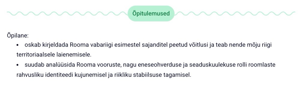 Õpitulemuste näidis.