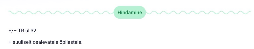 Hindamise näidis.