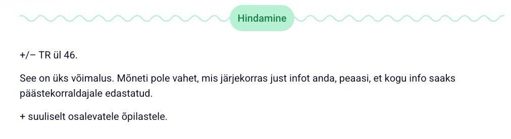 Hindamise näidis