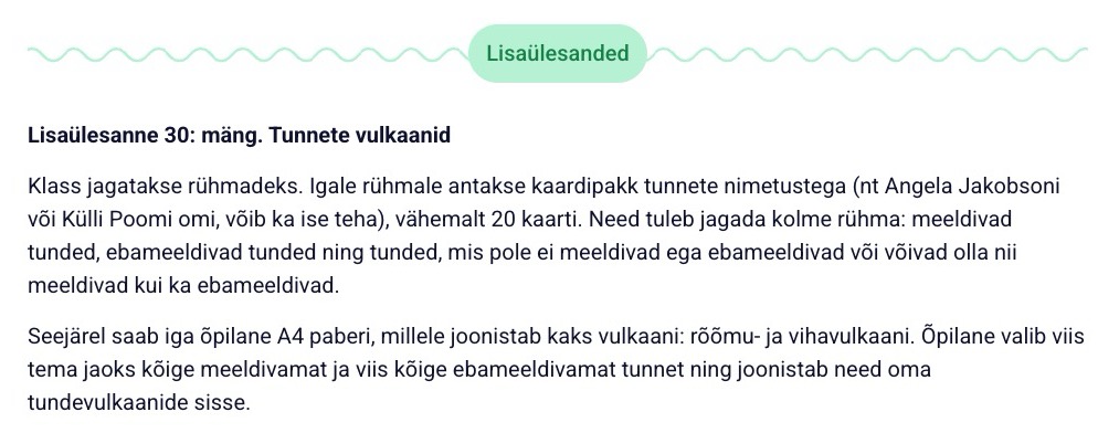 Lisaülesande näidis