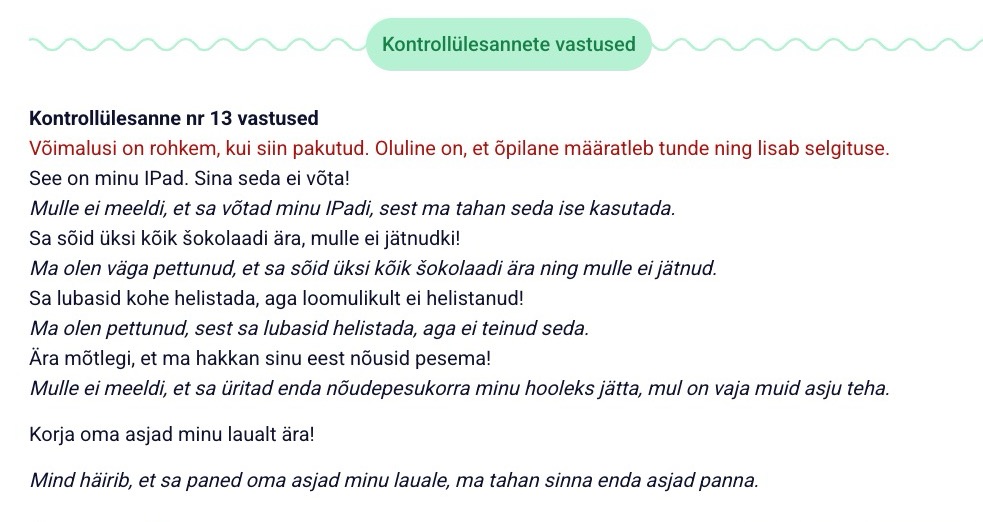 Vastuste näidis.