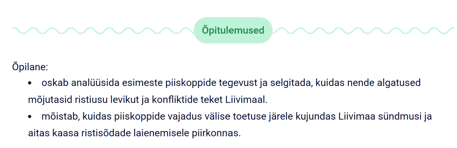 Õpitulemused.