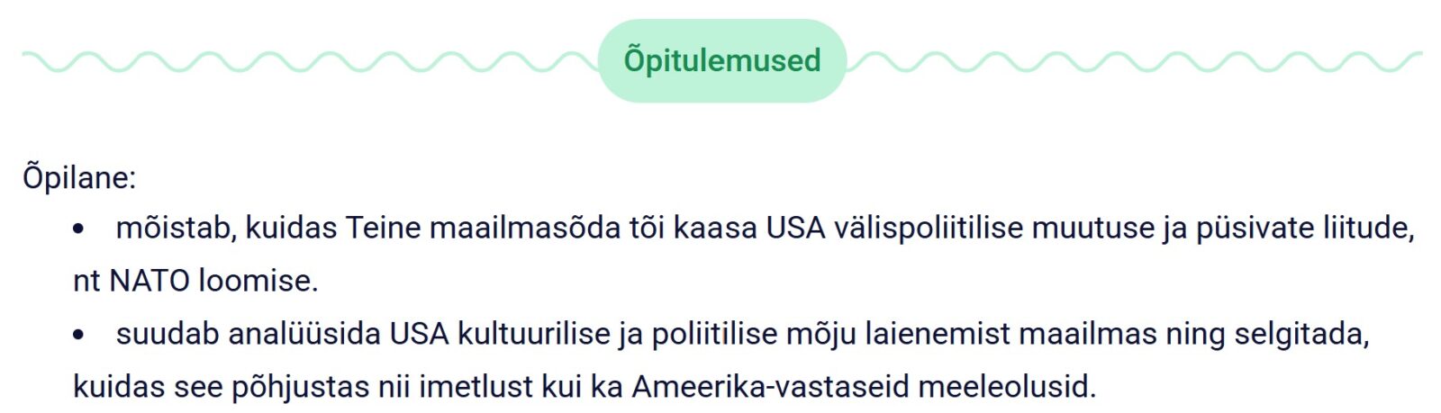 Õpitulemused loend.